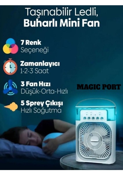 Taşınabilir Hava Nemlendirici Fan ve Buhar Makinesi, Rgb Işıklı, Ev ve Ofis Için Mükemmel fiyatları