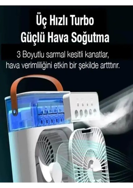 Taşınabilir Hava Nemlendirici Fan ve Buhar Makinesi, Rgb Işıklı, Ev ve Ofis Için Mükemmel
