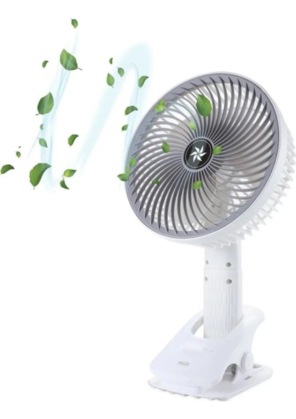 Şarjlı Masaüstü Fan, Beyaz, Hafif ve Taşınabilir Serinlik Sağlar