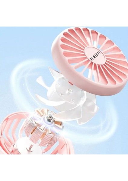 Mini El Fanı, Su Püskürtmeli, Şarjlı, Masaüstü, Serinletici, Spreyli, Taşınabilir, Usb, Pembe modelleri