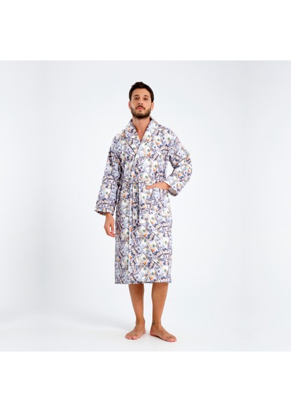 Dolar Desenli Bornoz Unisex