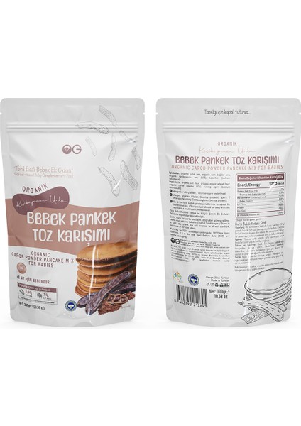 2'li Organik Keçiboynuzu Unlu Bebek Pankek Toz Karışımı 300 gr +8 Ay