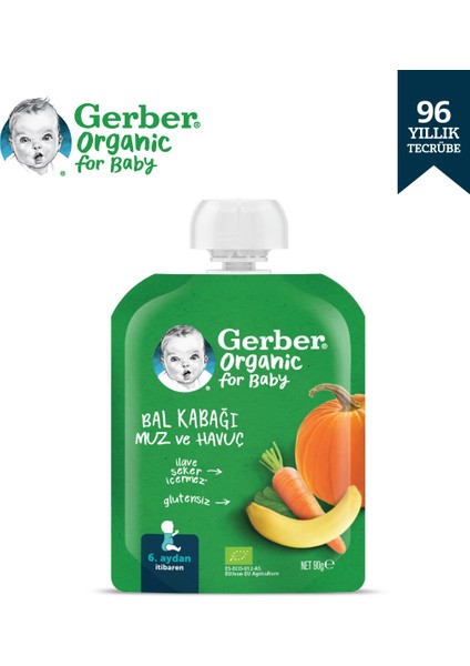 Organik Muzlu ve Havuçlu Balkabağı Püresi 90 gr 5'li Set fiyatları