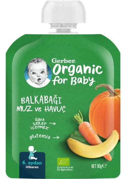Organik Muzlu ve Havuçlu Balkabağı Püresi 90 gr 5'li Set modelleri