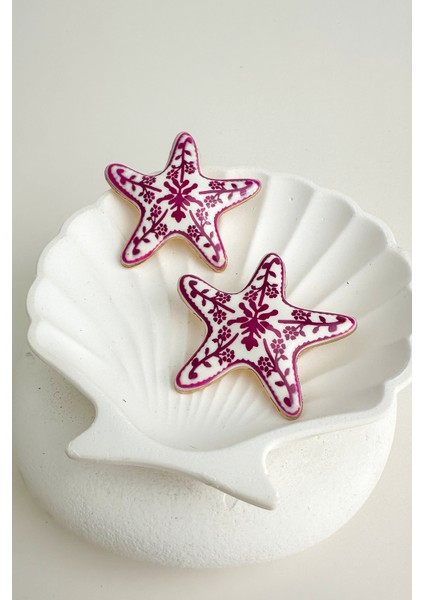 Çiçek Desenli Deniz Yıldızı Küpe (5cm) fiyatları