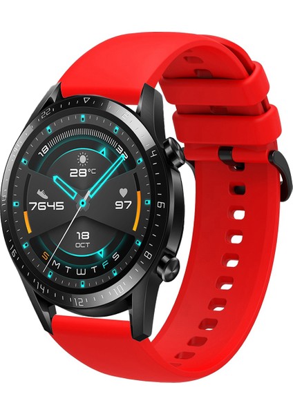 Huawei Watch Gt2 46MM Uyumlu Yumuşak Dokulu Soft Renk Silikon Kordon Kayış