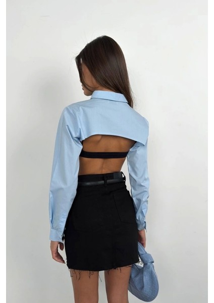 Oval Kesim Crop Gömlek fırsatları