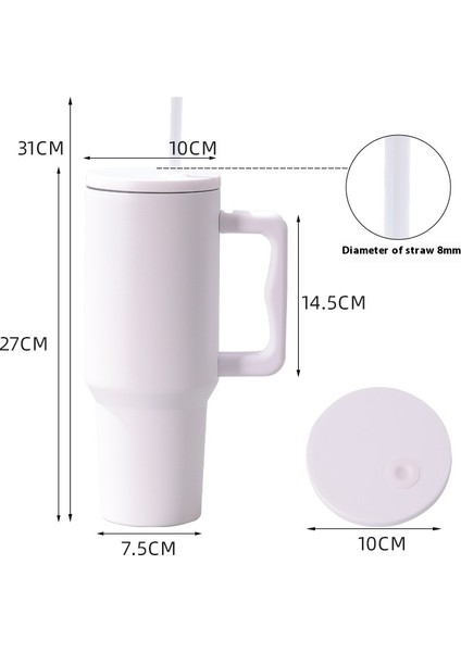 40OZ Araba Dağı Paslanmaz Çelik Soğuk Tutmak Buz Dağı Açık Taşınabilir Araba Saman Çift Katmanlı Yalıtım Kabı (Yurt Dışından)