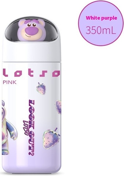 Çilek Ayı Serisi Yalıtımlı Kupa Yüksek Değerli Taşınabilir Sevimli Kupa Damla Geçirmez Pipetli Kur (Yurt Dışından)