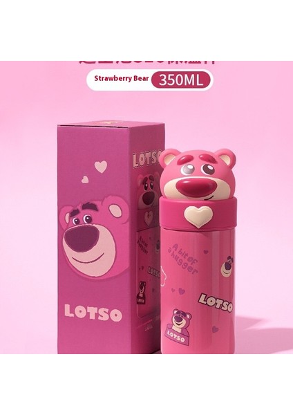 Çilek Ayı Serisi Yalıtımlı Kupa Yüksek Değerli Taşınabilir Sevimli Kupa Damla Geçirmez Pipetli Kur (Yurt Dışından)