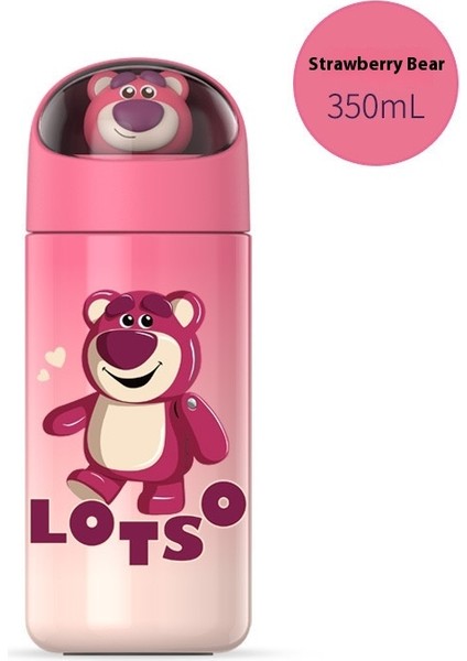 Çilek Ayı Serisi Yalıtımlı Kupa Yüksek Değerli Taşınabilir Sevimli Kupa Damla Geçirmez Pipetli Kur (Yurt Dışından)