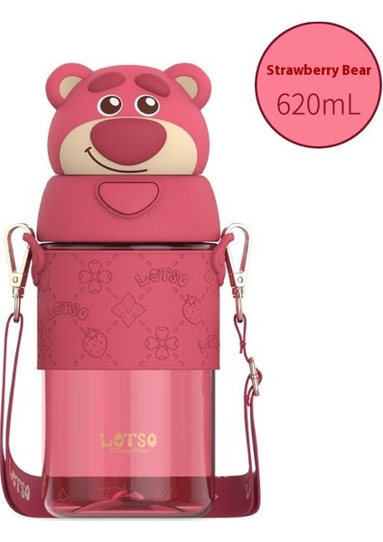 Çilek Ayı Serisi Yalıtımlı Kupa Yüksek Değerli Taşınabilir Sevimli Kupa Damla Geçirmez Pipetli Kupa (Yurt Dışından)