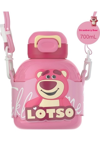 Çilek Ayı Serisi Yalıtımlı Kupa Yüksek Değerli Taşınabilir Sevimli Kupa Damla Geçirmez Pipetli Kupa (Yurt Dışından)