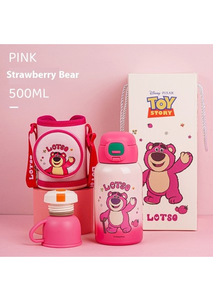 Çilek Ayı Serisi Yalıtımlı Kupa Yüksek Değerli Taşınabilir Sevimli Kupa Damla Geçirmez Pipetli Kur (Yurt Dışından)