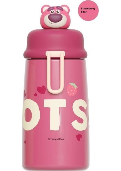 Çilek Ayı Serisi Yalıtımlı Kupa Yüksek Değerli Taşınabilir Sevimli Kupa Damla Geçirmez Pipetli Kur (Yurt Dışından)