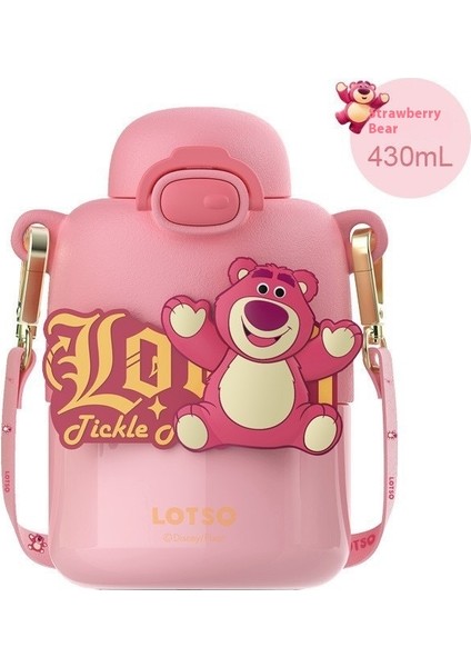 Çilek Ayı Serisi Yalıtımlı Kupa Yüksek Değerli Taşınabilir Sevimli Kupa Damla Geçirmez Pipetli Kupa (Yurt Dışından)