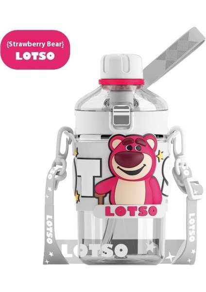 Çilek Ayı Serisi Yalıtımlı Kupa Yüksek Değerli Taşınabilir Sevimli Kupa Damla Geçirmez Pipetli Kupa (Yurt Dışından)