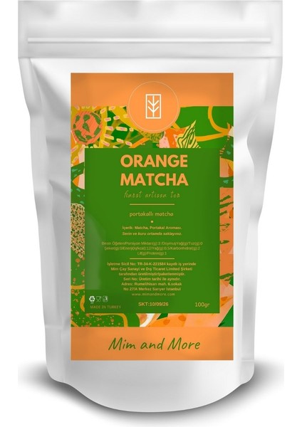 Orange Matcha - Portakal Aromalı Matcha, 100 gr