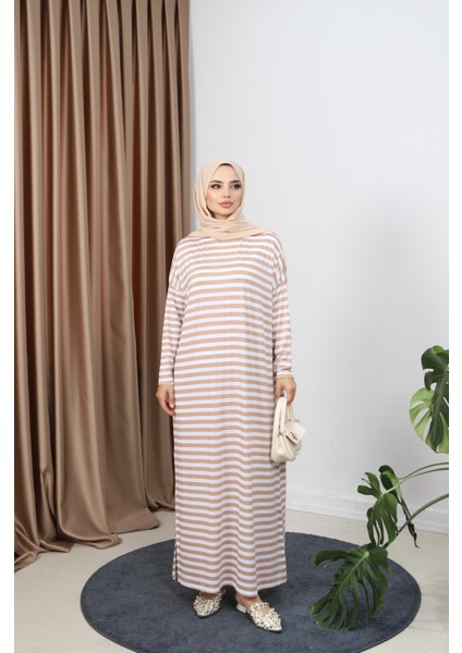 Çizgili Penye Elbise