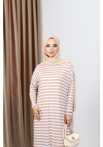 Çizgili Penye Elbise modelleri