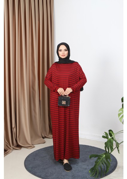 Çizgili Penye Elbise