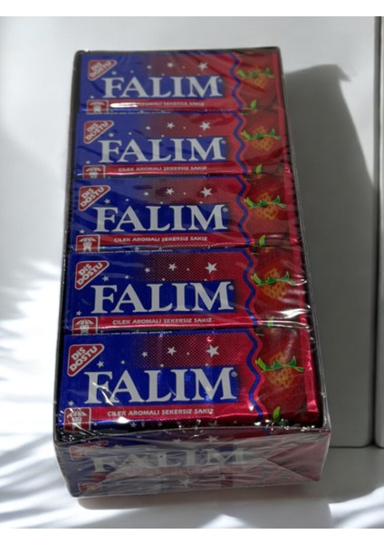 Falım 5'li Şekersiz Sakız Çilek Aromalı 7 gr x 20