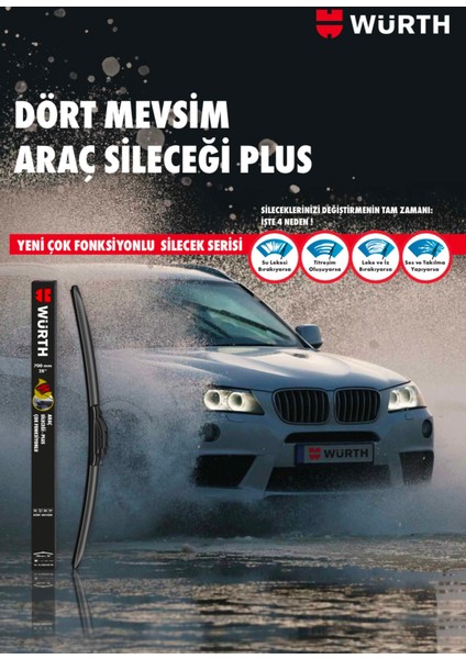4 Mevsim Araç Sileceği Plus 550MM 22''