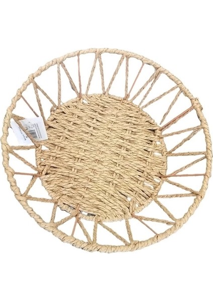 Doğal Örgü Yuvarlak Sepet