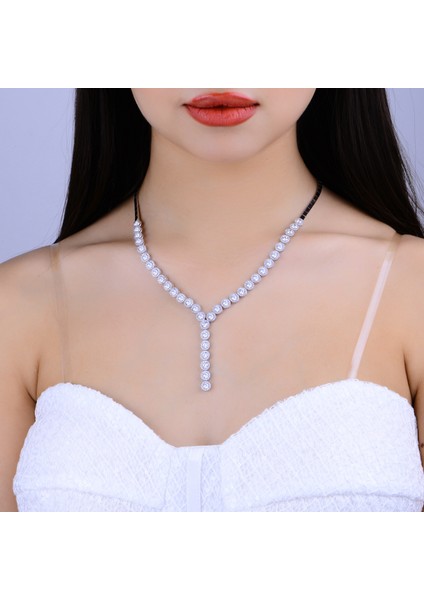 925 Ayar Gümüş 4 mm Taşlı Pırlanta Montür Salkım Su Yolu Set fiyatları