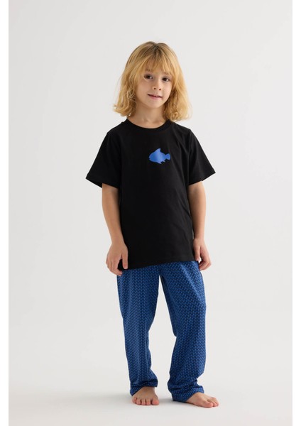 Erkek Çocuk Pamuklu Kısa Kollu Uzun Pijama Takımı fiyatları