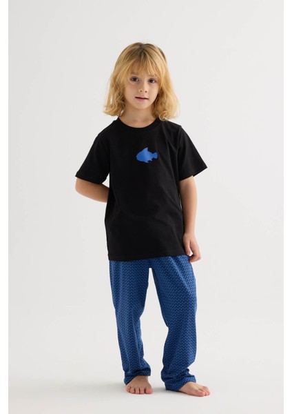 Erkek Çocuk Pamuklu Kısa Kollu Uzun Pijama Takımı modelleri