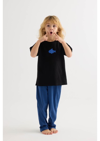 Erkek Çocuk Pamuklu Kısa Kollu Uzun Pijama Takımı fırsatları