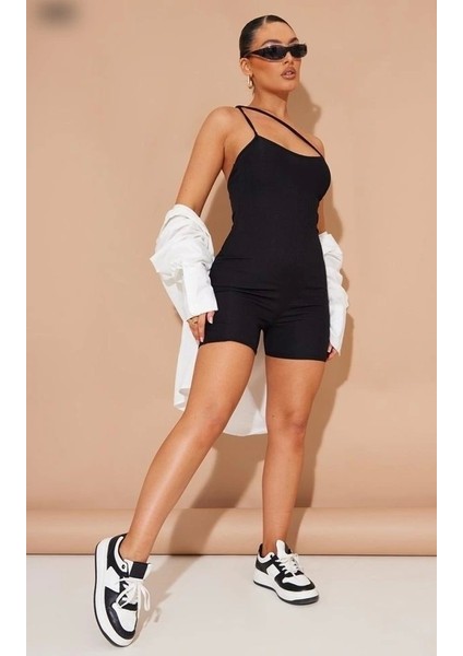 Kadın Asimetrik Askılı Mini Kaşkorse Bodycon Tulum fiyatları
