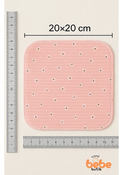 7’li Pamuklu Ribana Bebek Ağız Mendili Pudra Çiçek Desenli ve Düz Set Yumuşak Temizlik Bezi fırsatları