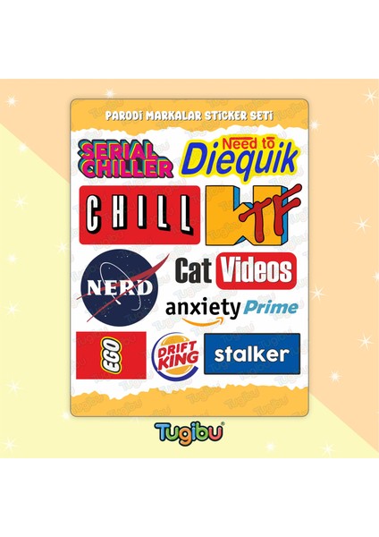 Parodi Sticker Seti, Chill Sticker Seti, 10 Adet Parodi Etiket Seti fiyatları