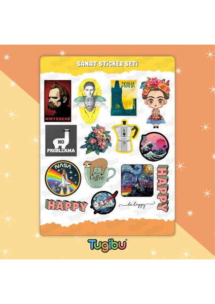 Sanat Sticker Seti, Sanat Temalı Sticker, 15 Adet Sanat-Art Etiket fiyatları