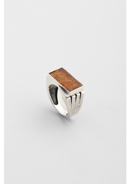 Akik Taşlı Gümüş Erkek Yüzük