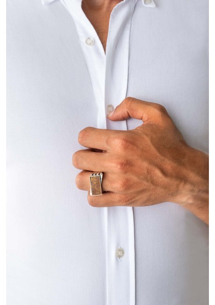 Akik Taşlı Gümüş Erkek Yüzük fırsatları