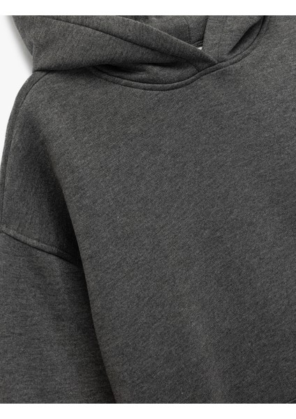 Şardonlu Uzun Kollu Kapüşonlu Oversize Sweatshirt modelleri