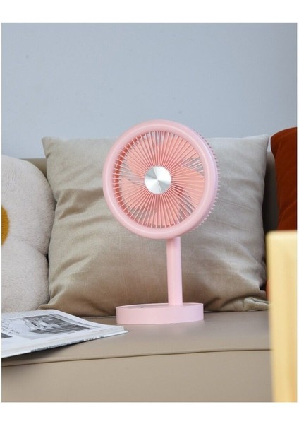 Pembe Taşınabilir Mini USB Fan, 4 Kademe Dönebilen, Lityum Şarjlı, Ev ve Ofis Kullanımı fiyatları