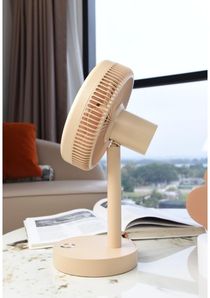 Pembe Taşınabilir Mini USB Fan, 4 Kademe Dönebilen, Lityum Şarjlı, Ev ve Ofis Kullanımı modelleri