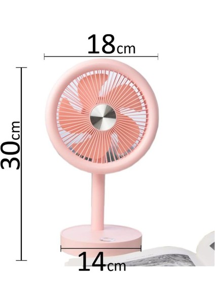 Pembe Taşınabilir Mini USB Fan, 4 Kademe Dönebilen, Lityum Şarjlı, Ev ve Ofis Kullanımı fırsatları