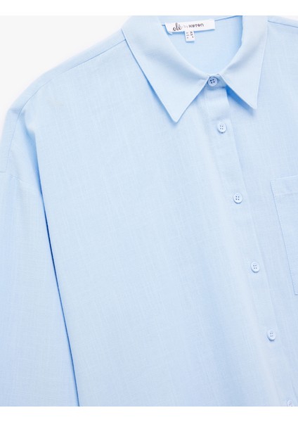 Pamuklu Klasik Yaka Düğmeli Uzun Kollu Oversize Gömlek modelleri