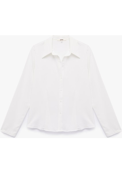 Regular Fit Uzun Kollu Klasik Yaka Saten Gömlek