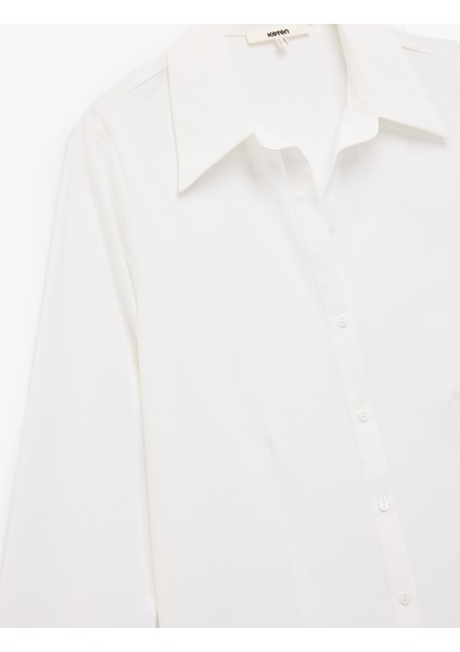 Regular Fit Uzun Kollu Klasik Yaka Saten Gömlek modelleri