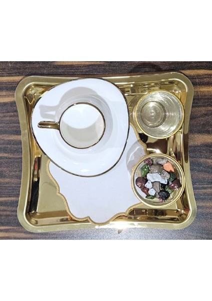 Luxury Gold Bone Porselen Kahve Fincan Takımı 03GLD01 fiyatları
