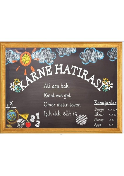 Karne Hatırası,karne Günü, Okulda Etkinlik,kumaş Pano 150X200