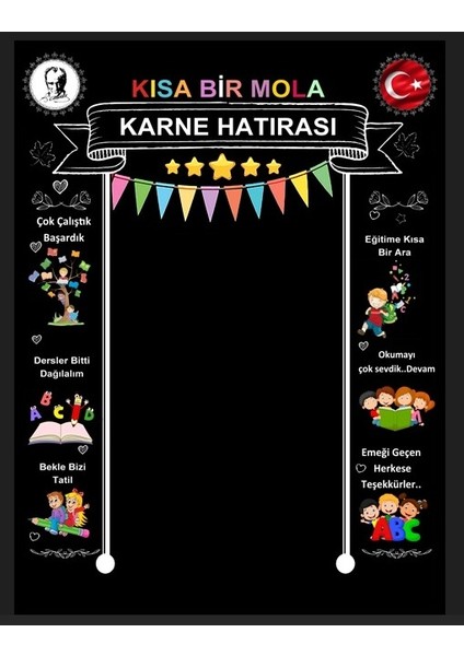 Karne Hatırası,karne Günü, Okulda Etkinlik,kumaş Pano 150X200