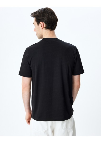 Regular Fit Pamuklu Baskılı Kısa Kollu Bisiklet Yaka Tişört fırsatları