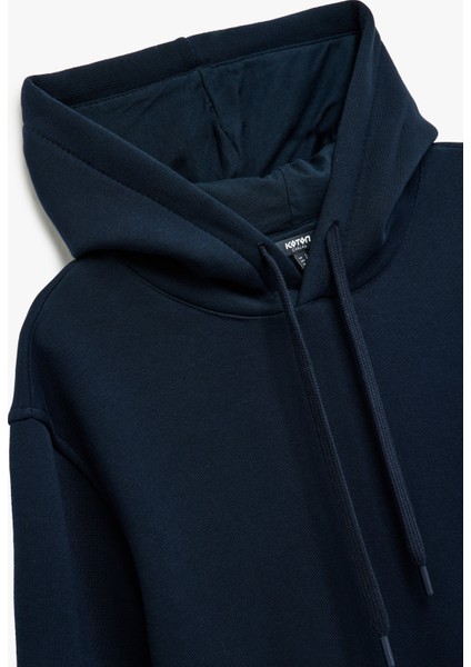 Şardonlu Uzun Kollu Basic Kapşonlu Sweatshirt modelleri